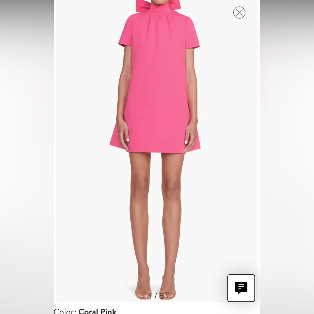 NWT Staud PINK ILANA BOW BACK MINI DRESS Size XL